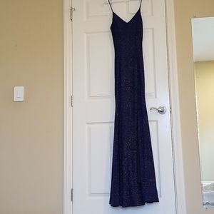 Evening dress perfect for prom, glittering blue